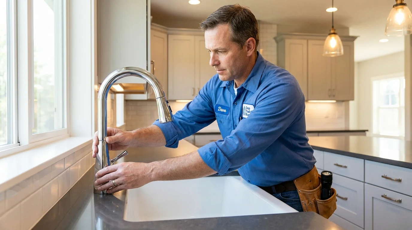 Kitchen faucet installation by Johns Plumbing LLC in Talbotton